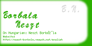 borbala neszt business card